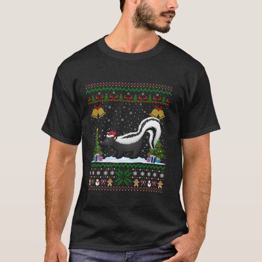 Grappige Skunks Xmas Gift Santa Hoed Lelijke Skunk T-shirt (Voorkant)