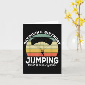 Grappige Skydiver Retro Design Skydiving Verjaarda Kaart (Gele Bloem)
