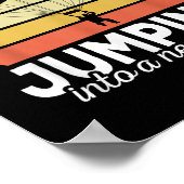 Grappige Skydiver Retro Design Skydiving Verjaarda Poster (Hoek)
