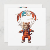 Grappige skydiving kat (Voorkant / Achterkant)