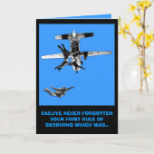 Grappige skydiving verjaardag kaart (Gele Bloem)