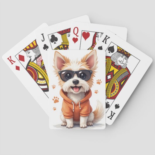 Grappige Skye Terrier Kawaii Hond Pokerkaarten (Achterkant)