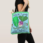 Grappige sla plantaardige woordspeling elementaire tote bag (Dichtbij)