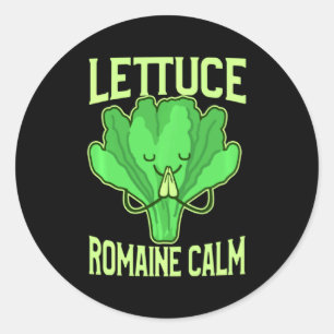 Grappige Sla Romaine Kalm Meditatie Yoga Zen Ronde Sticker