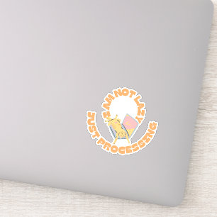 grappige Slaande Kat op Laptop Sticker