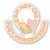 grappige Slaande Kat op Laptop Sticker (Voorkant)