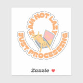 grappige Slaande Kat op Laptop Sticker (Vel)