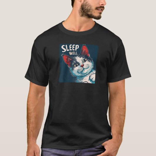 Grappige slaap goed Cat Raglan Baseball T-shirt (Voorkant)