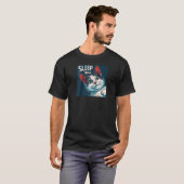 Grappige slaap goed Cat Raglan Baseball T-shirt (Voorkant volledig)