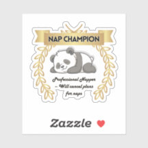 Grappige Slaap Kampioen Panda Sticker