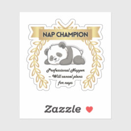 Grappige Slaap Kampioen Panda Sticker