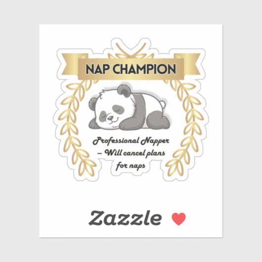 Grappige Slaap Kampioen Panda Sticker (Vel)