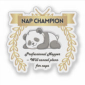 Grappige Slaap Kampioen Panda Sticker (Voorkant)