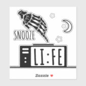 Grappige Slaap Leven Wekker Sticker (Vel)
