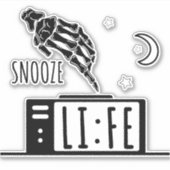 Grappige Slaap Leven Wekker Sticker (Voorkant)