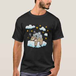 Grappige slaapluiaard met Baby Koala Mama Beer dut T-shirt