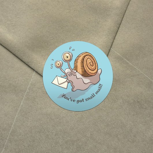 Grappige slak Je hebt slak mail Schattigee Cartoon Ronde Sticker