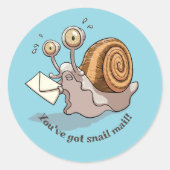 Grappige slak Je hebt slak mail Schattigee Cartoon Ronde Sticker (Voorkant)
