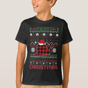 Grappige slak lelijke kerst rode plaid lampjes tru t-shirt