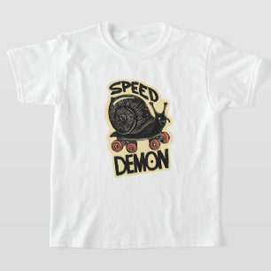 Grappige Slak op Skateboard – Snelheidsduivel T-shirt