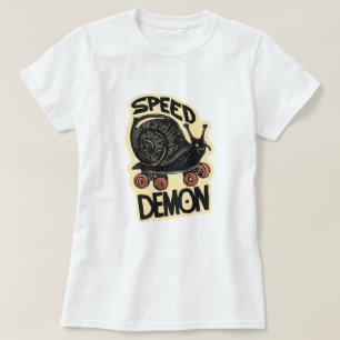 Grappige Slak op Skateboard – Snelheidsduivel T-shirt