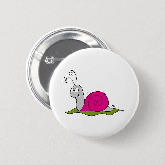 grappige slak ronde button 5,7 cm (Voorkant /achterkant)