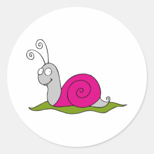 grappige slak ronde sticker