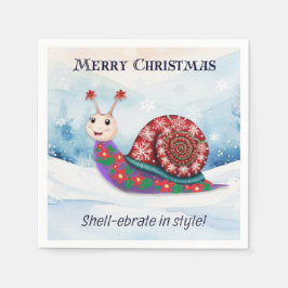 Grappige Slak Sneeuw Stunt Humor Nieuwigheid Kerst Servet