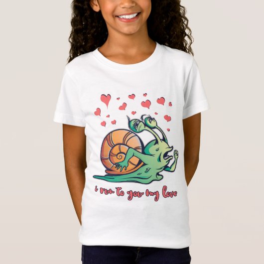 Grappige Slak Valentijnsdag Hardlopen T-shirt (Voorkant)