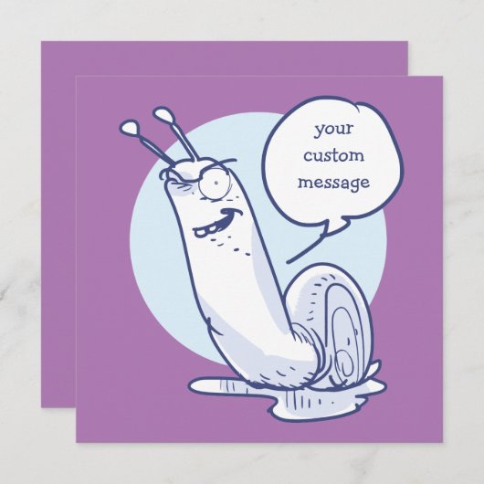 grappige slak zegt iets , cartoon (Voorkant / Achterkant)