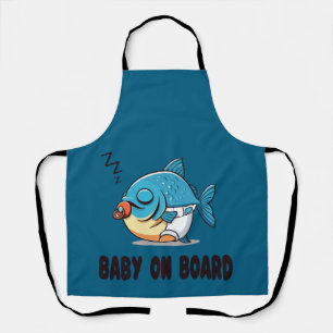 Grappige slapende babyvis cartoon - Schattige baby Schort
