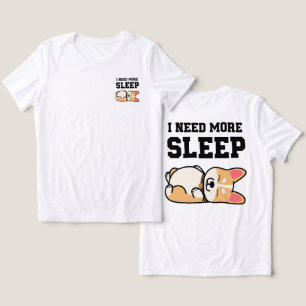 Grappige slapende corgi "Ik heb meer slaap nodig"  Tri-Blend Shirt
