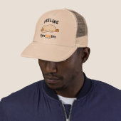 Grappige slapende eend meme over onproductief zijn trucker pet (In situ)