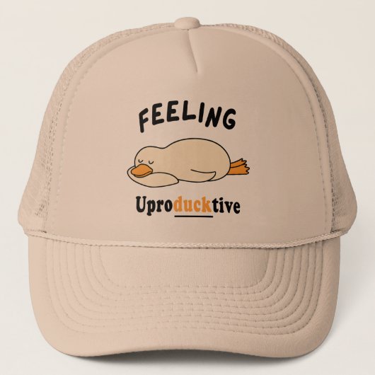 Grappige slapende eend meme over onproductief zijn trucker pet (Voorkant)