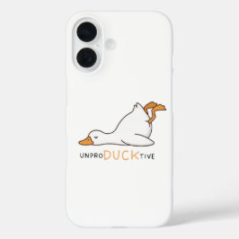 Grappige slapende eend onproductief schattige cart iPhone 16 hoesje
