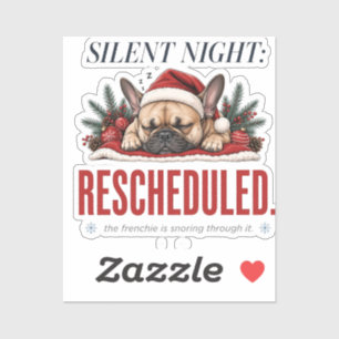 Grappige slapende Franse Christmas Sticker Kunst