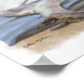 Grappige slapende Greyhound-cartoons Poster (Hoek)