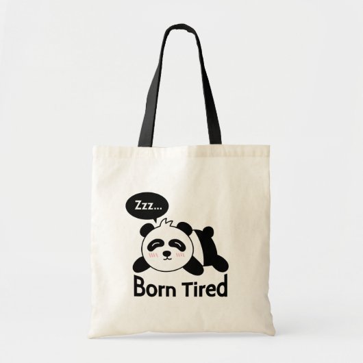 Grappige slapende panda geboren moe tote bag (Voorkant)