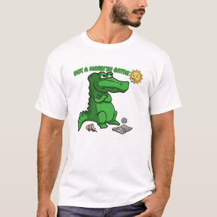 Grappige Slaperige Alligator Koffie Cartoon T-shirt