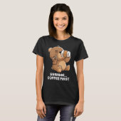 Grappige Slaperige Beer Koffie Eerst T-shirt (Voorkant volledig)