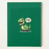 Grappige slaperige dinosaurus aangepaste tekst planner (Achterkant)
