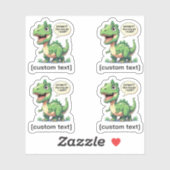 Grappige Slaperige Dinosaurus Custom-Cut Vinyl Sti Sticker (Vel)