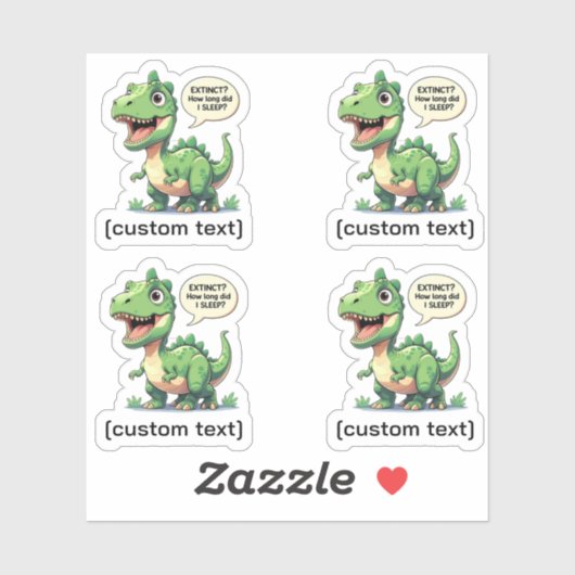 Grappige Slaperige Dinosaurus Custom-Cut Vinyl Sti Sticker (Vel)