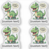 Grappige Slaperige Dinosaurus Custom-Cut Vinyl Sti Sticker (Voorkant)