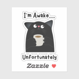Grappige Slaperige Kat Sticker