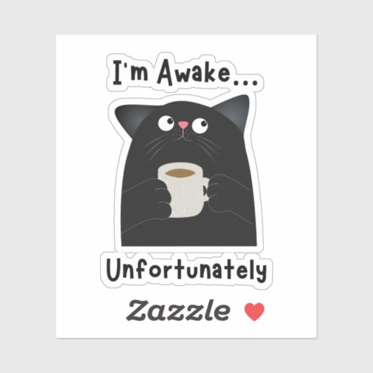 Grappige Slaperige Kat  Sticker (Vel)