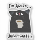 Grappige Slaperige Kat  Sticker (Voorkant)