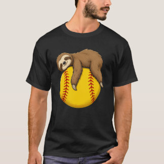 Grappige slaperige luiaard knuffelt softbal Cute s T-shirt