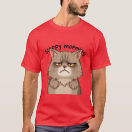 Grappige Slaperige Ochtend Grijze Kat Moe ✨🐾🥱 T-shirt