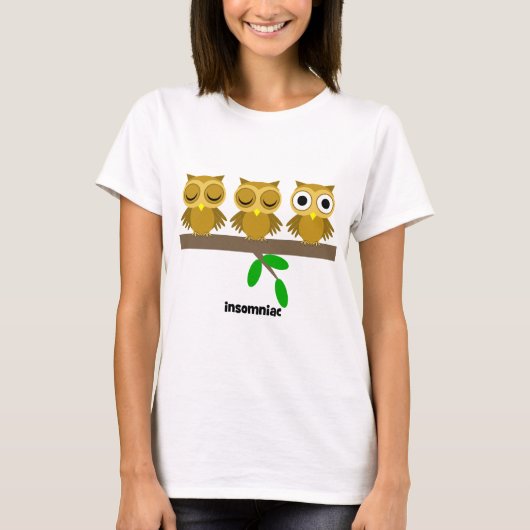 grappige slaperige uil t-shirt (Voorkant)